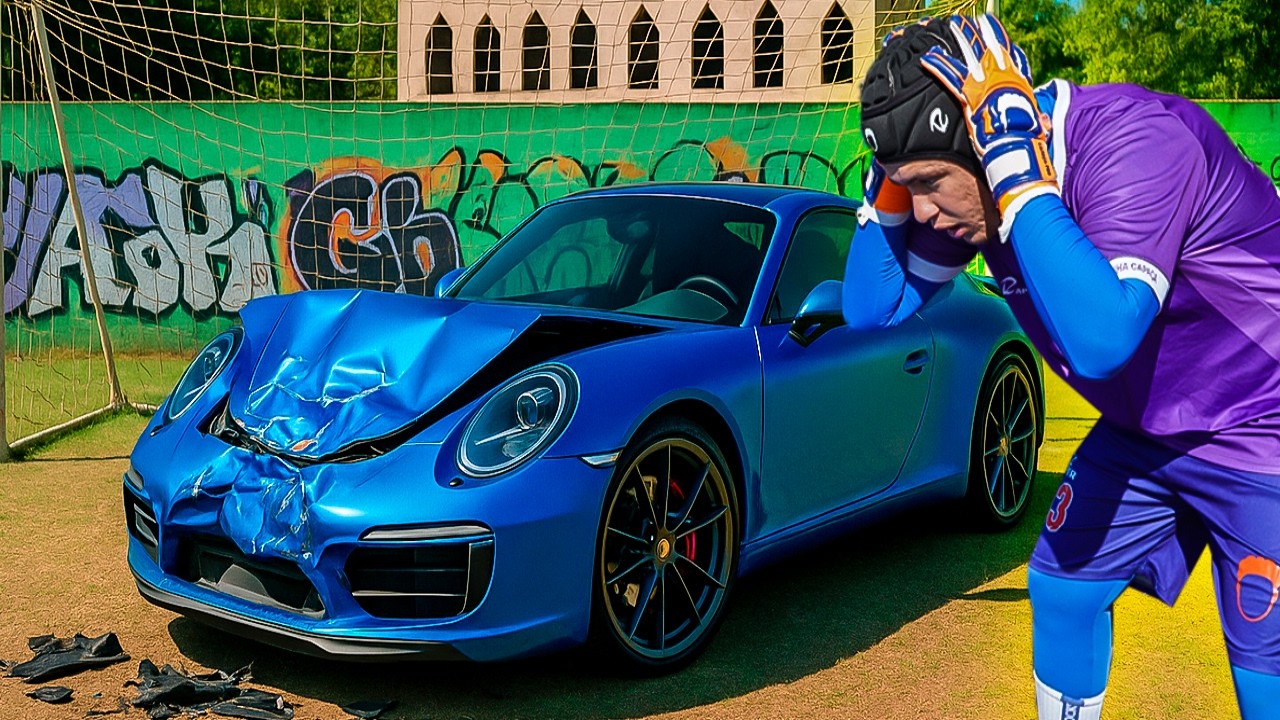 Coloquei a Porsche no gol… e ela tomou uma bolada 😱