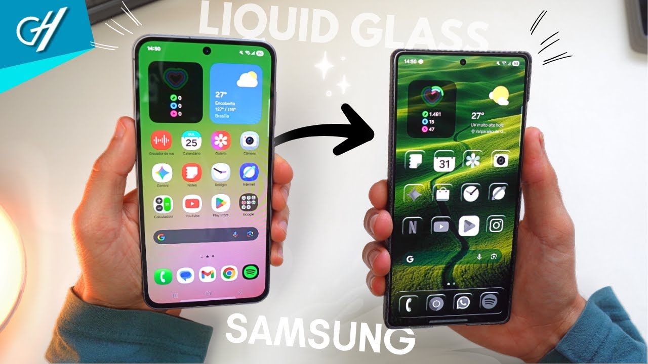 Instale o Tema Liquid Glass COMPLETO no Seu Samsung AGORA! 📱✨