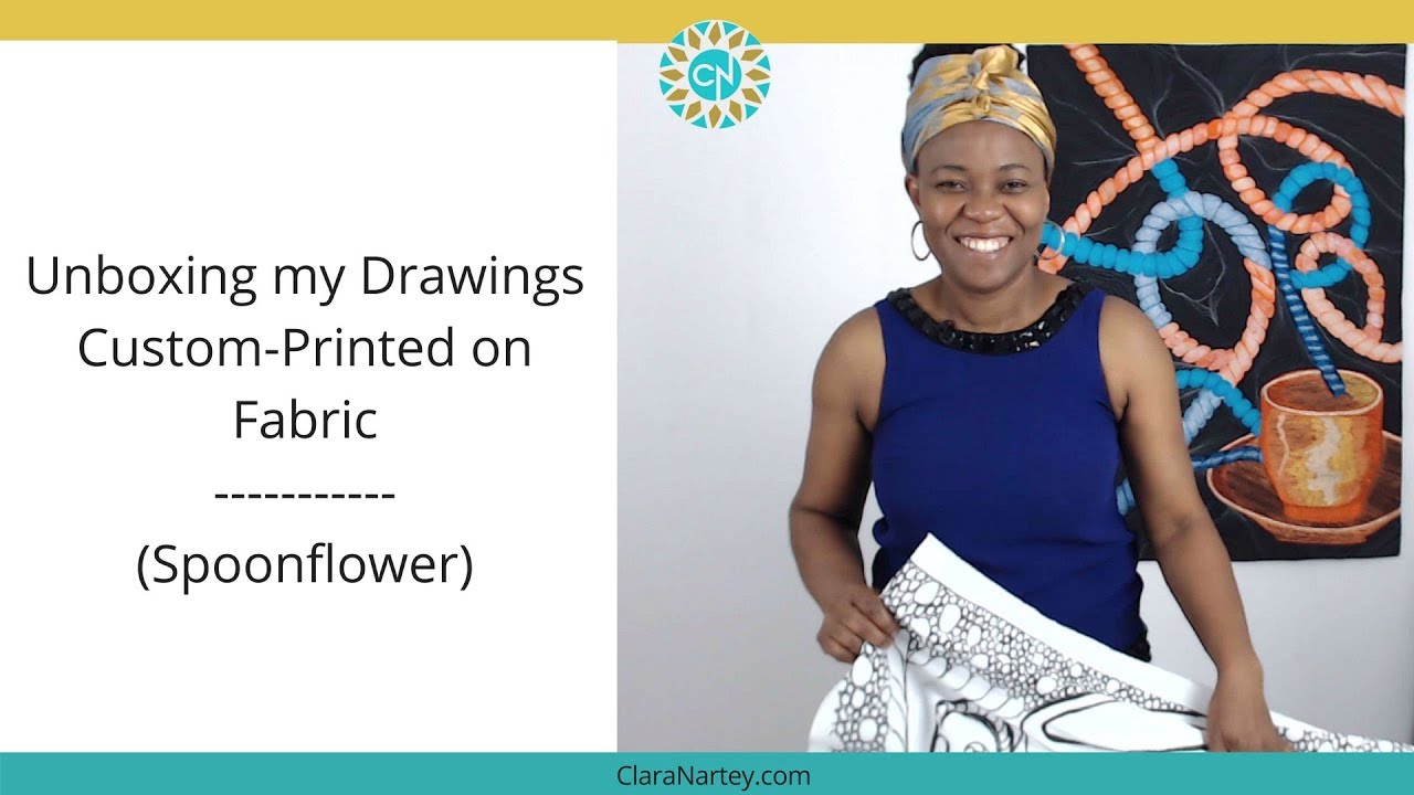 Unboxing my ink Drawings Custom-Printed onto Fabric from Spoonflower
