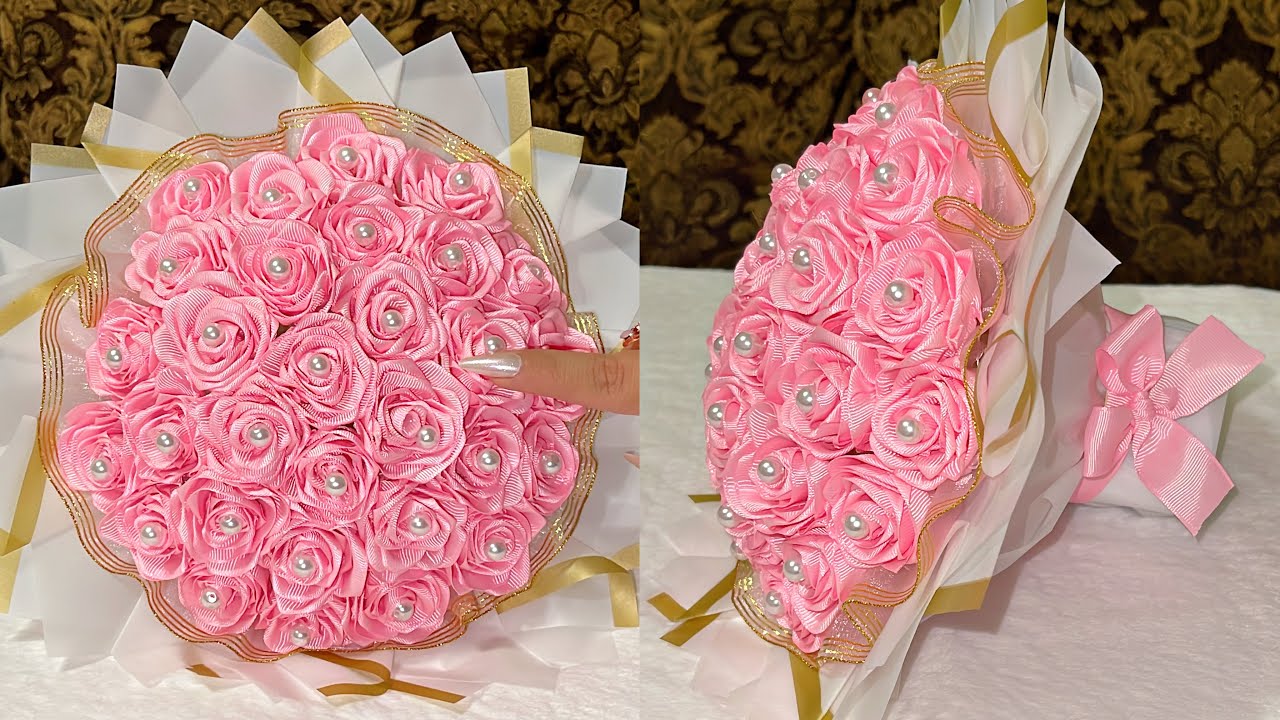 Ramo con Flores Eternas de 30 Rosas Minis de una manera muy fácil