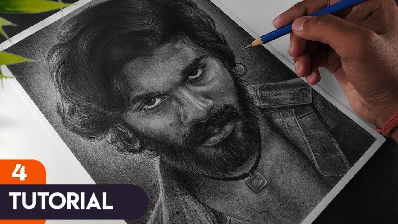 Pushpa Drawing, Allu Arjun Drawing | Part 4 ( TUTORIAL )
