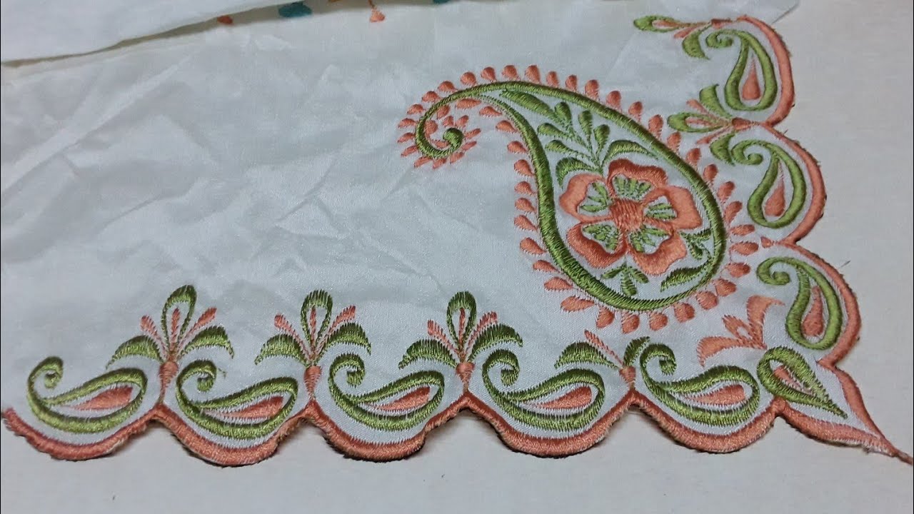 Dupatta Design By Machine Embroidery