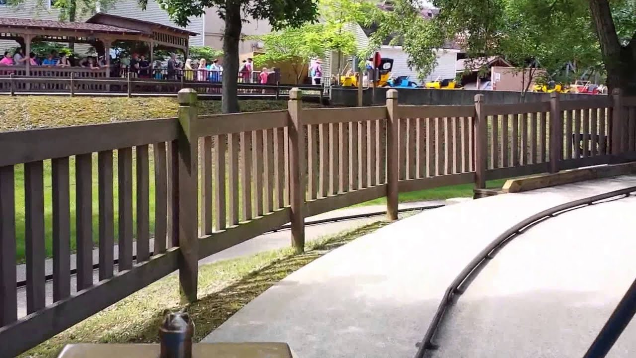 Lewis & Clark Trail: Antique car ride POV: Holiday World, Santa Claus Indiana