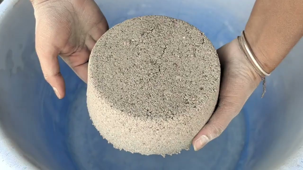 full dust yellow dirt crumbling in water 💦/ SA ASMR