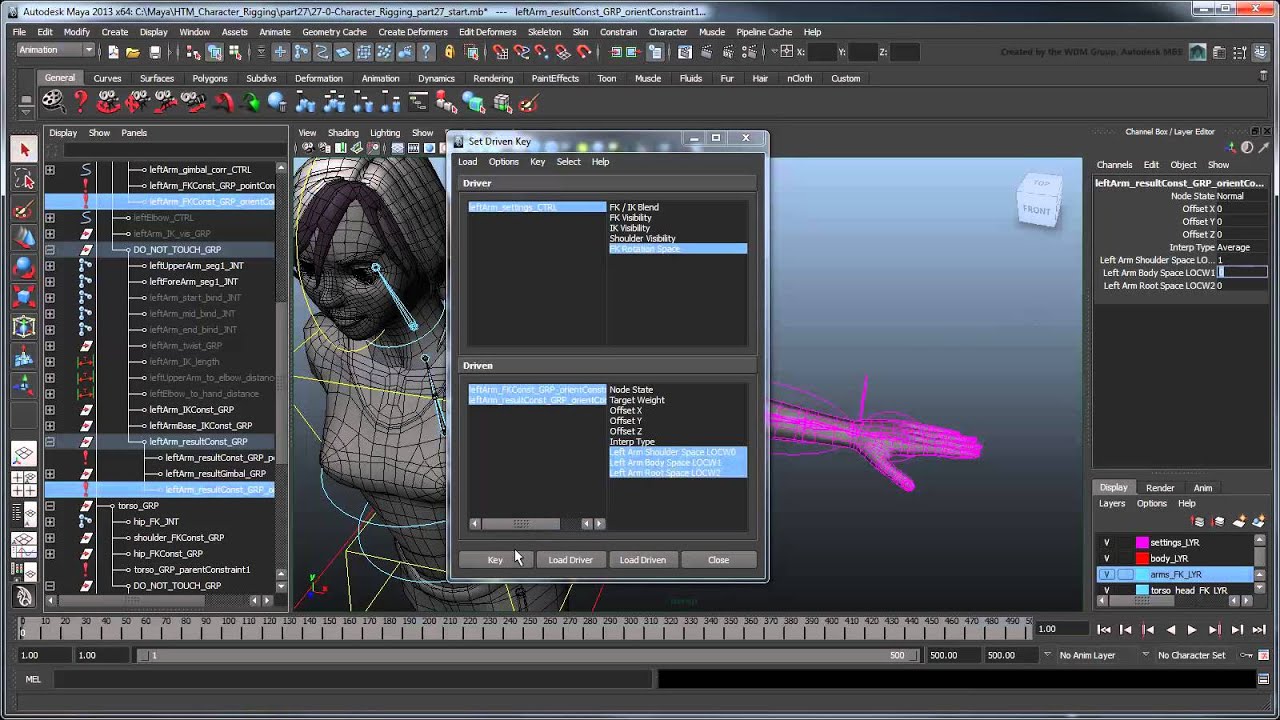 Creating a Character Rig - Part 27: Arm global transform and cleanup (Advanced)