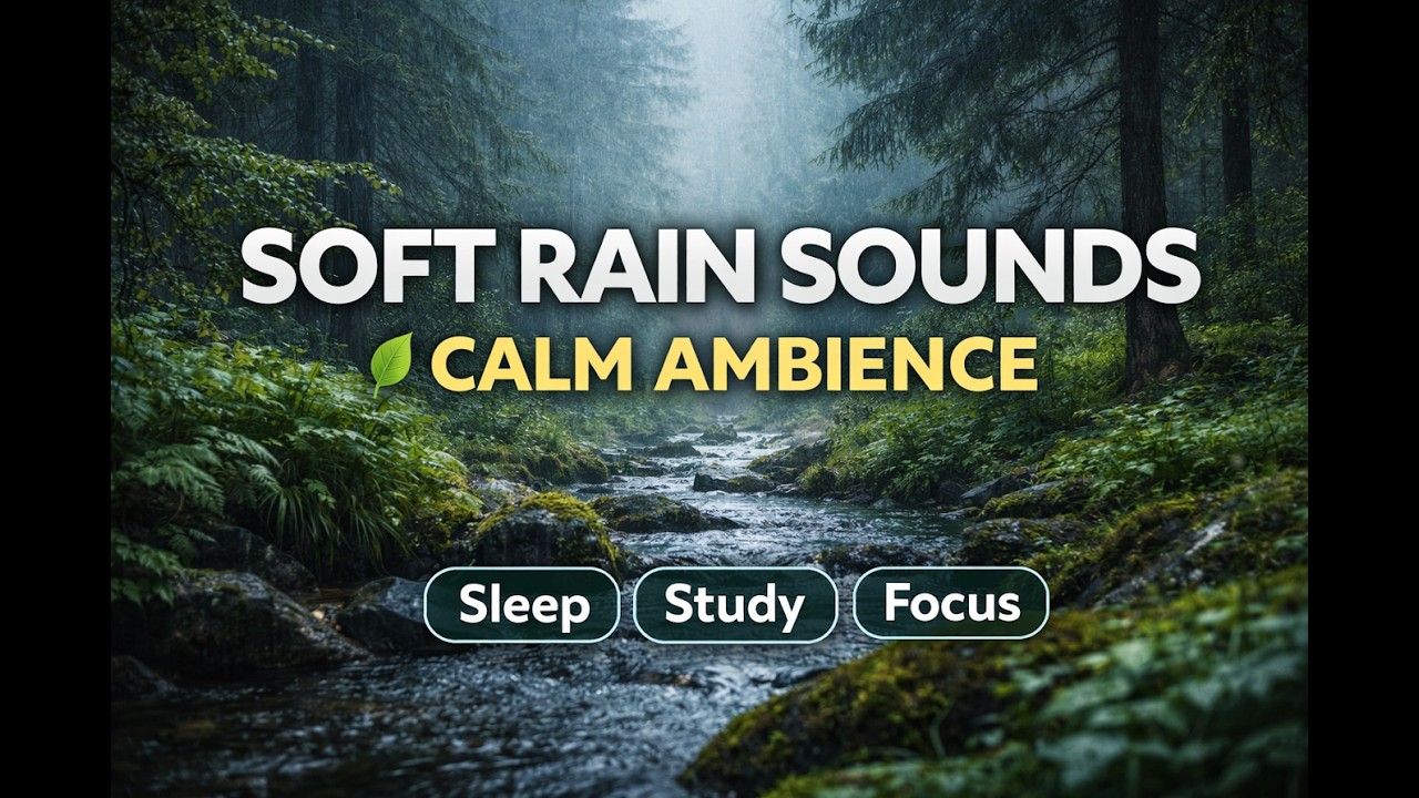 Soft Rain Sounds for Relaxing 🌿 Calm Rain Ambience for Sleep, Study & Focus