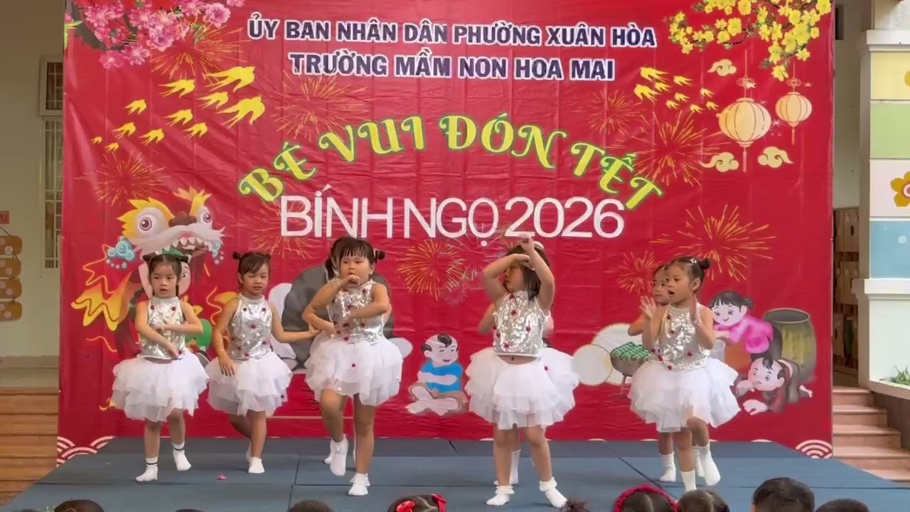 Bé múa mừng xuân Bính Ngọ 2026, mầm non Hoa Mai- JYoti