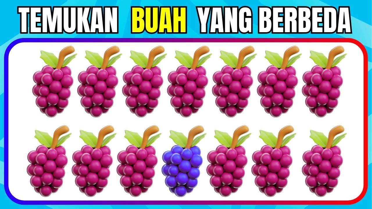 BUKTIIN KAMU JENIUS! Temukan Buahnya! 🧠⚡| Edisi Buah-Buahan 🍉🍇🍍 Mudah, Sedang, Sulit 