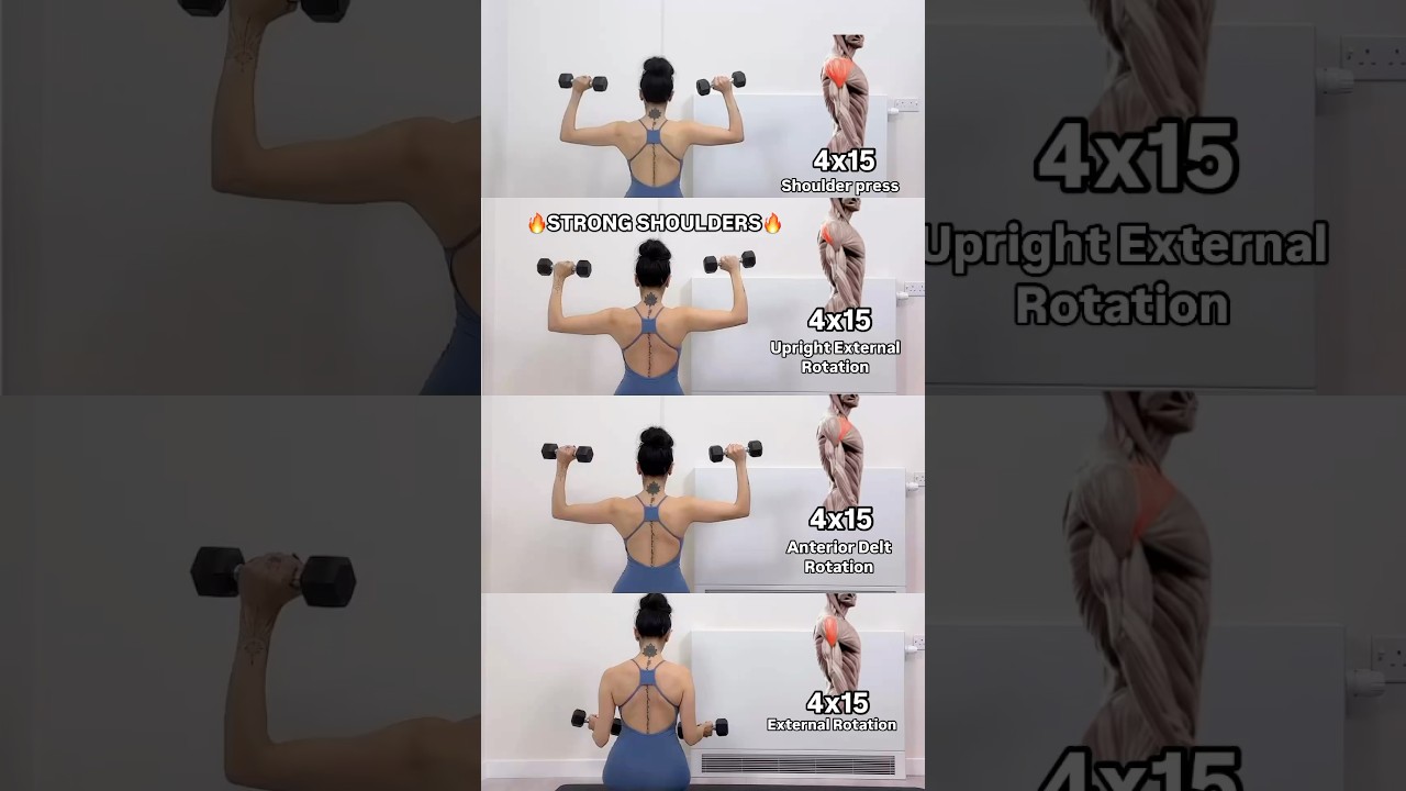 4 BASIC EXERCISES TO SCULPT YOUR SHOULDERS🔥 #shoulders #shoulderworkout