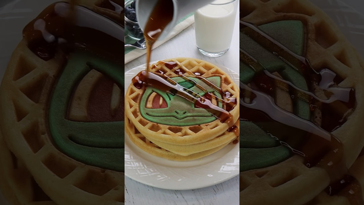 Making a Colorful Waffle in my Bulbasaur Waffle Maker- It turned out SO CUTE! (#freeproduct)