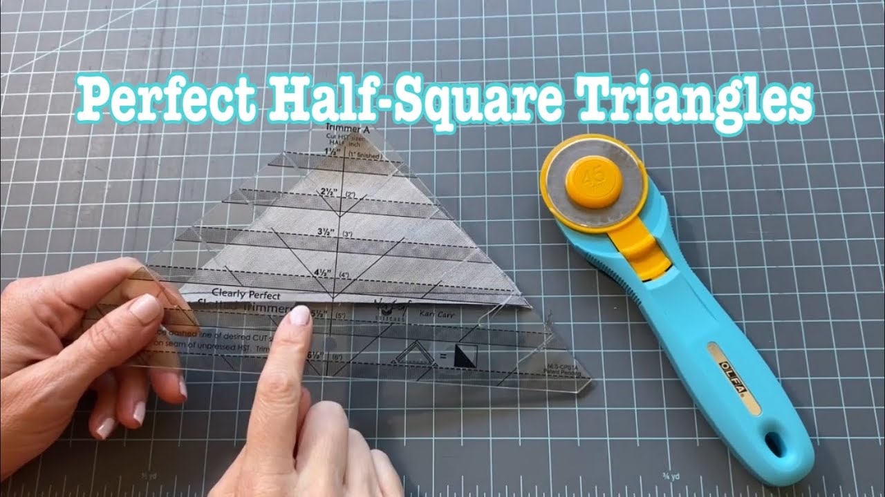 Half-Square Triangle 8-at-a-time Method and Clearly Perfect Slotted Trimmer