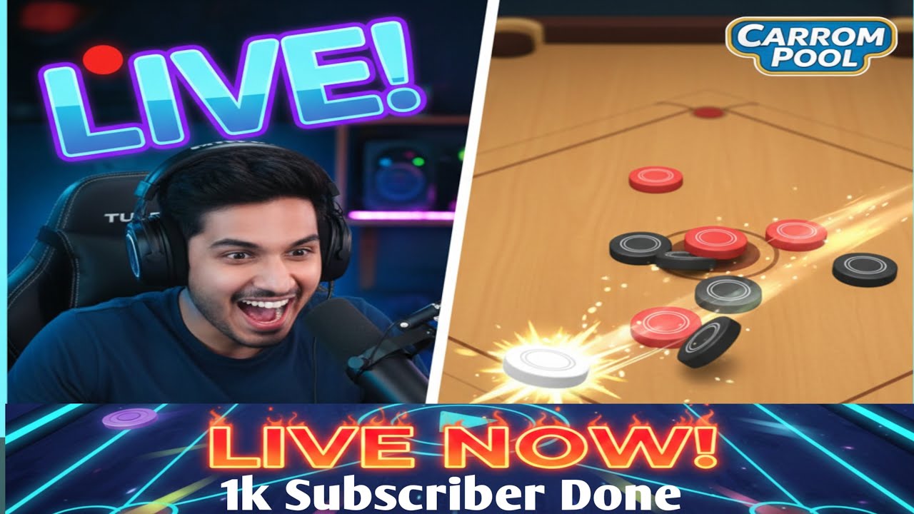 1K Subscribers Celebration Live! 🥳 | Carrom Pool Gameplay | SDM-Gaming-444