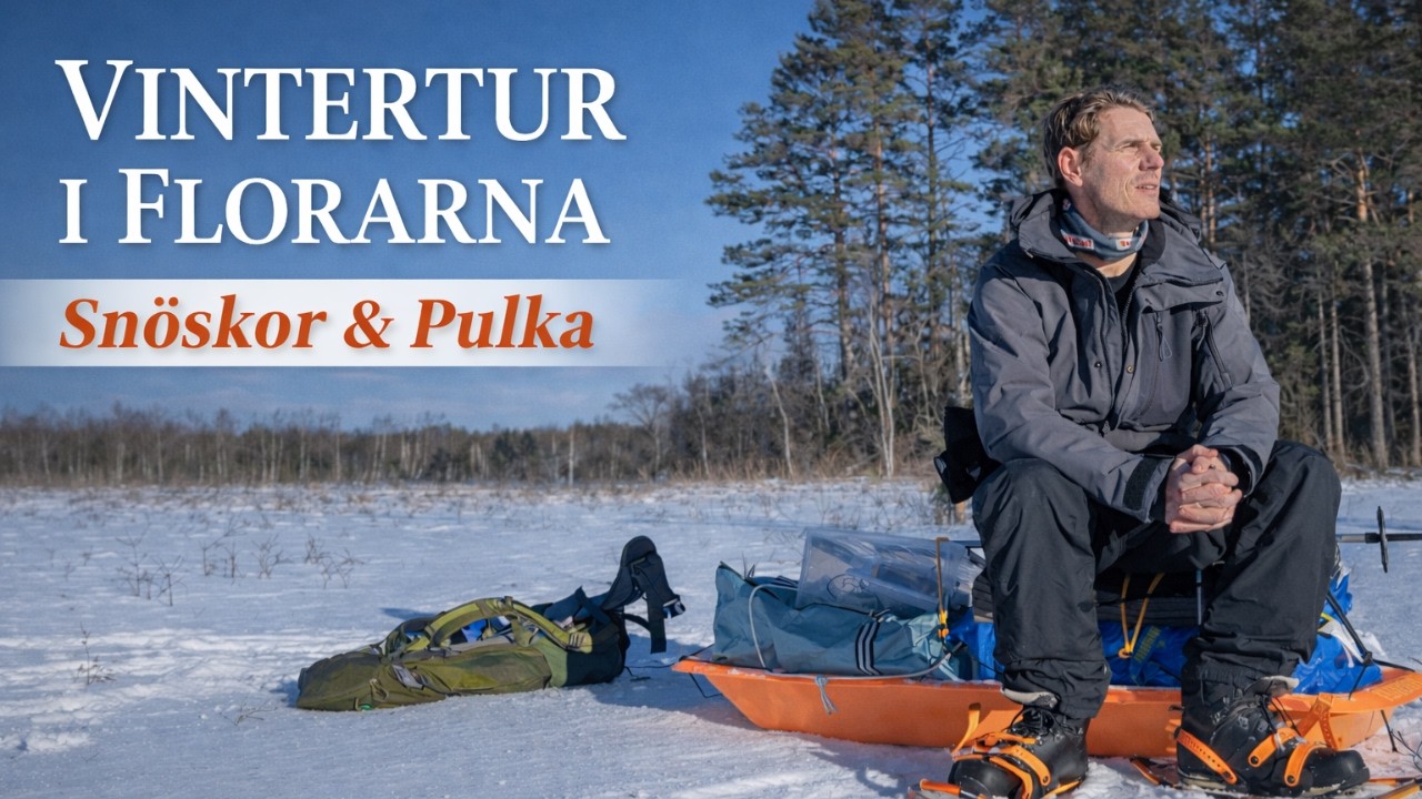Vintertur i Florarna med Snöskor och Pulka (-22°C)