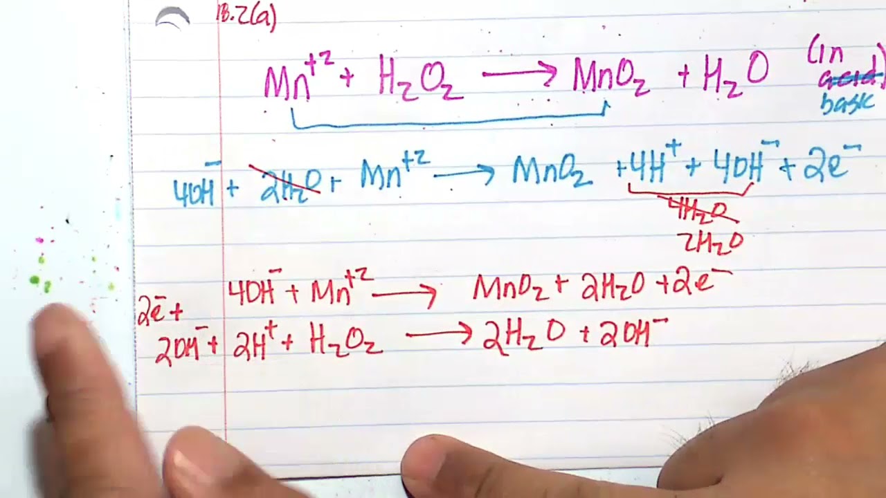 Quick video: Balancing an oxidation reduction reaction in base [manganese ion and hydrogen peroxide]