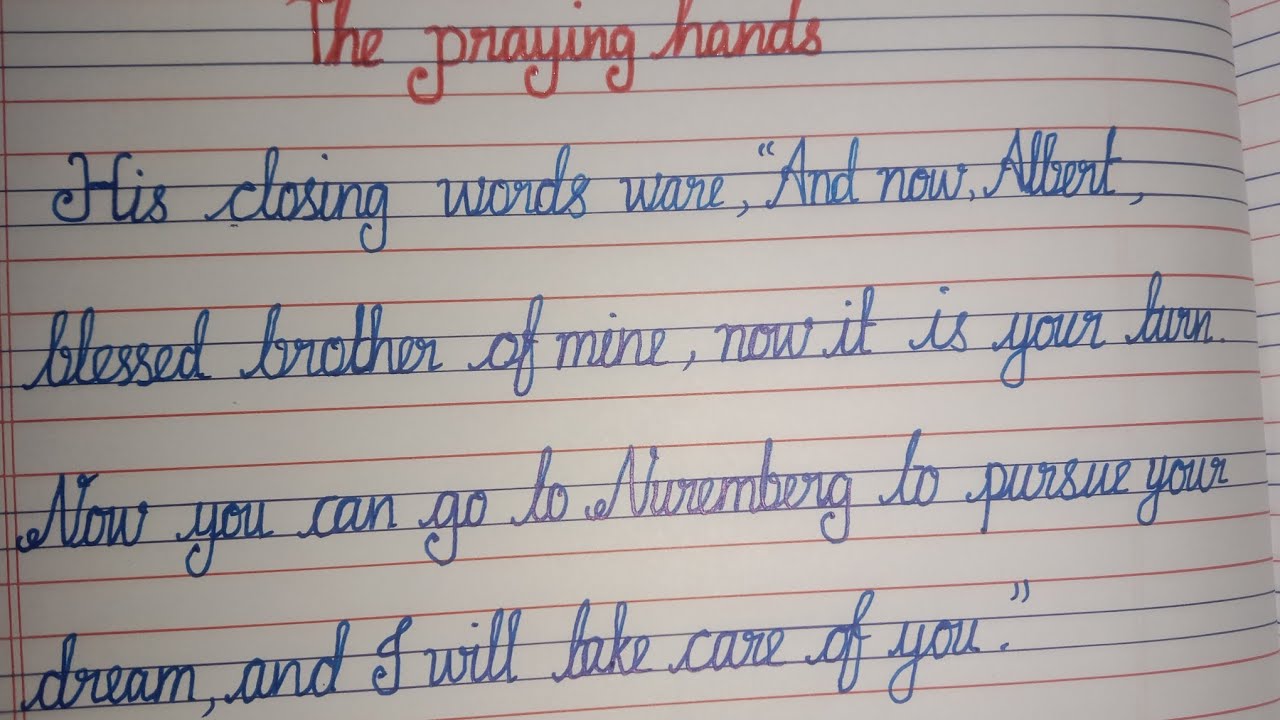 Story writing (cursive writing)
