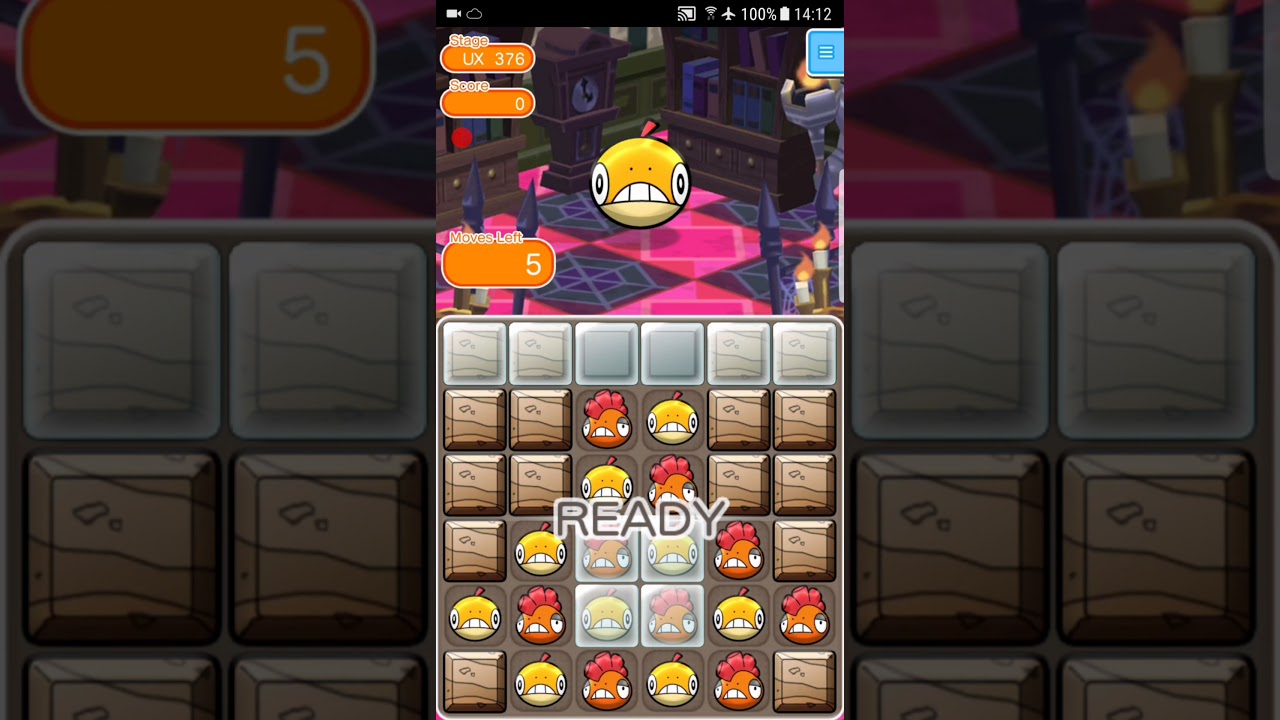 Pokemon Shuffle Mobile UX Stage 376 Scraggy S Rank ITEMLESS『ポケとる スマホ版』