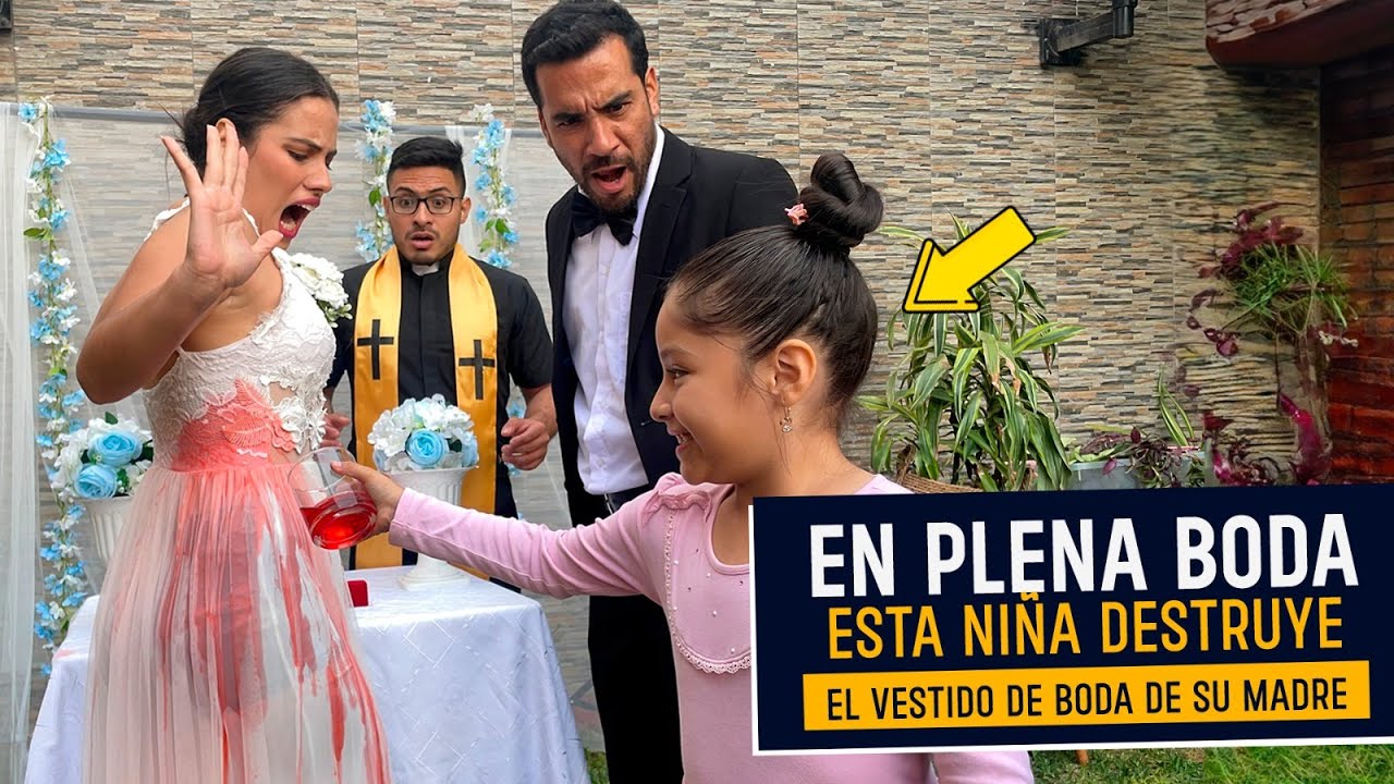 En boda niña arruina vestido de novia de su madre | En boda esta niña destruye vestido de su madre
