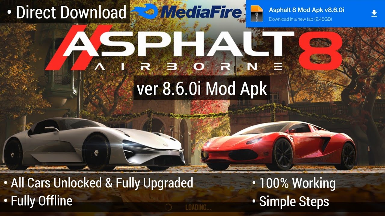 Asphalt 8 New Version 8.6.0i Mod Download. All cars unlocked. Simple steps. 100% Working.