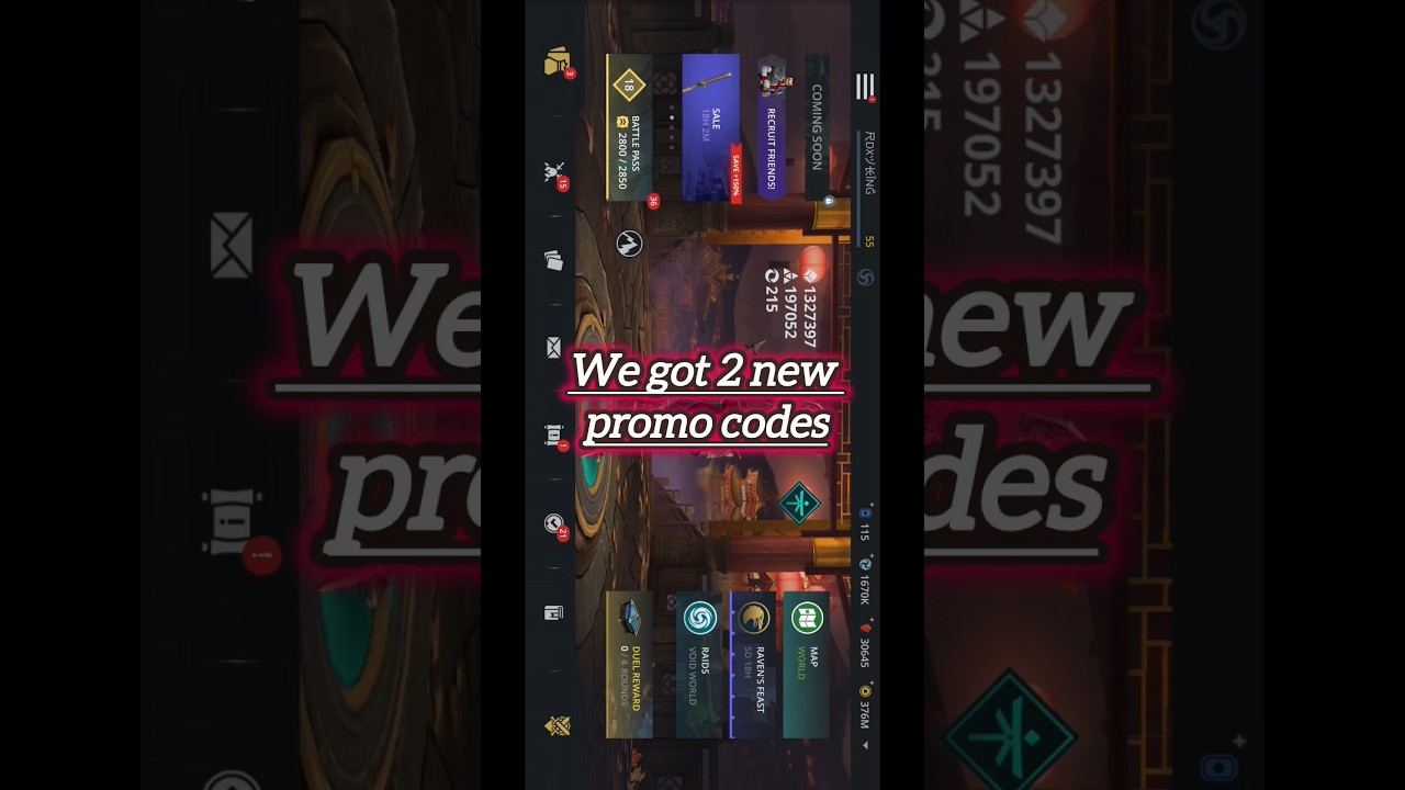 New Promo Code 4k gems, 40 legendary keys 40 Mneminium #shadowfight3
