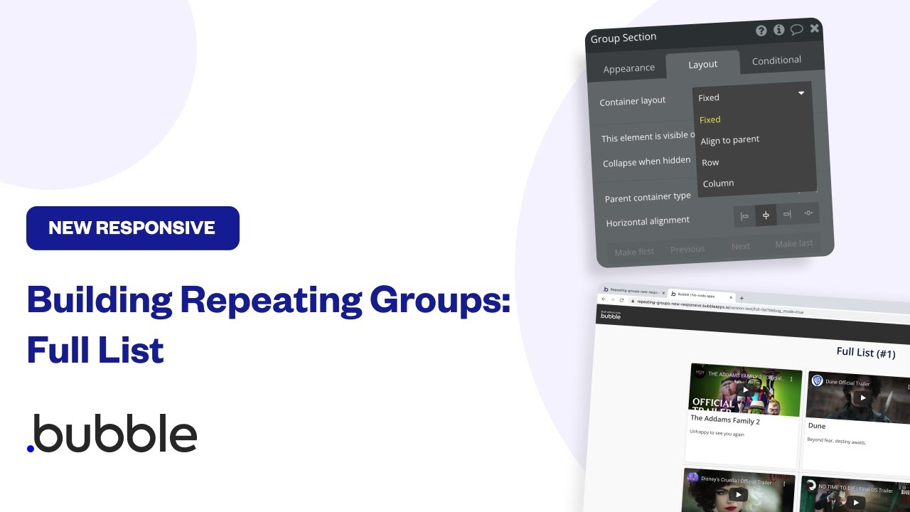 How To Create a Full List Repeating Group With Bubble&rsquo;s New Responsive Editor