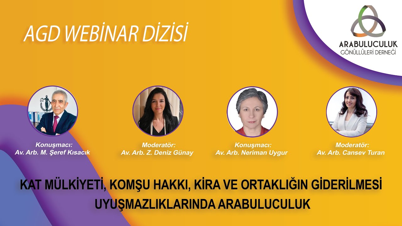 Kat Mülkiyeti, Komşu Hakkı, Kira ve Ortaklığın Giderilmesi Uyuşmazlıklarında Arabuluculuk - 04.09.23