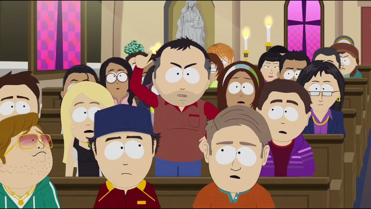Stan interrupts funeral with sad speech (South Park: Post COVID)