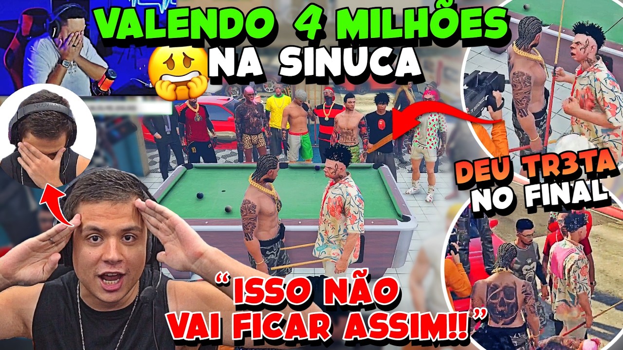 PRESSÃO TOTAL😱🔥PAULINHO & DELEGA APOSTAM 4 MILHÕES NA MESA DE SINUCA! GTA RP