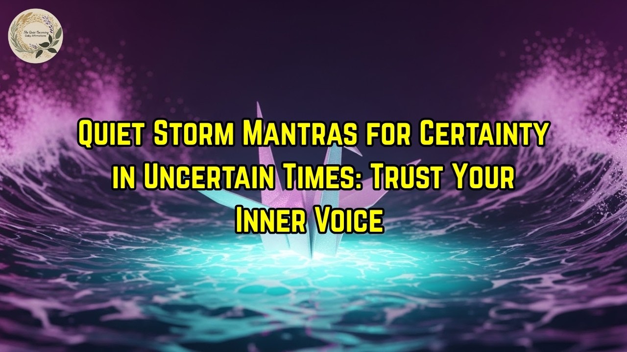 Quiet Storm Mantras for Certainty in Uncertain Times: Trust Your Inner Voice|#QuietStorm