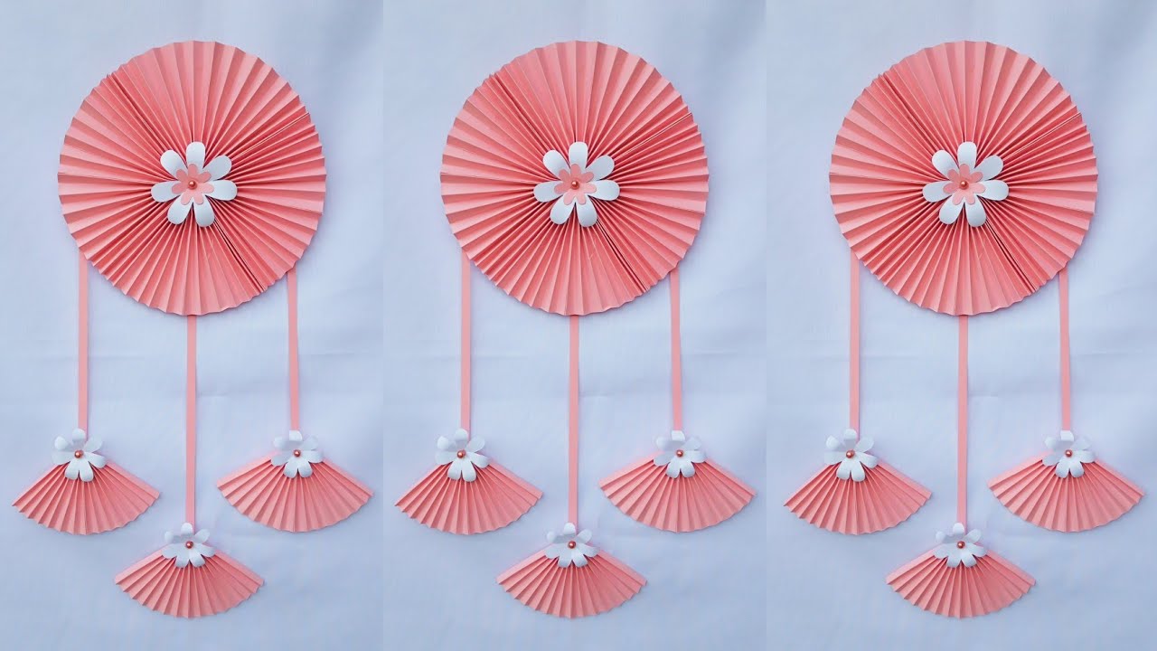 cara mudah membuat hiasan dinding kertas | DIY easy wall hanging paper crafts | home decoration idea