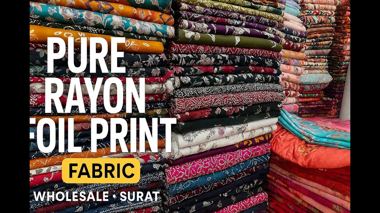 Pure Rayon Foil Printed Fabric | Premium Wholesale Fabrics from Surat | Soft & Flowing Quality