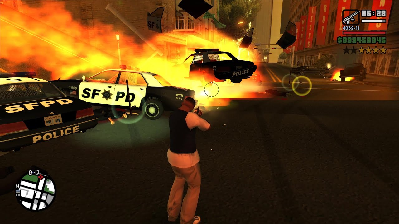 GTA San Andreas - Chinatown Shootout and Rampage + Six Star Escape