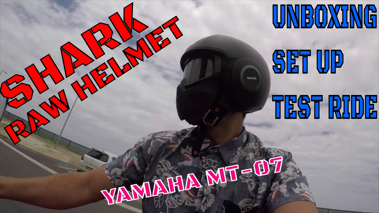 SHARK RAW HELMET UNBOXING, SET UP, AND TEST RIDE ON YAMAHA MT-07 2016