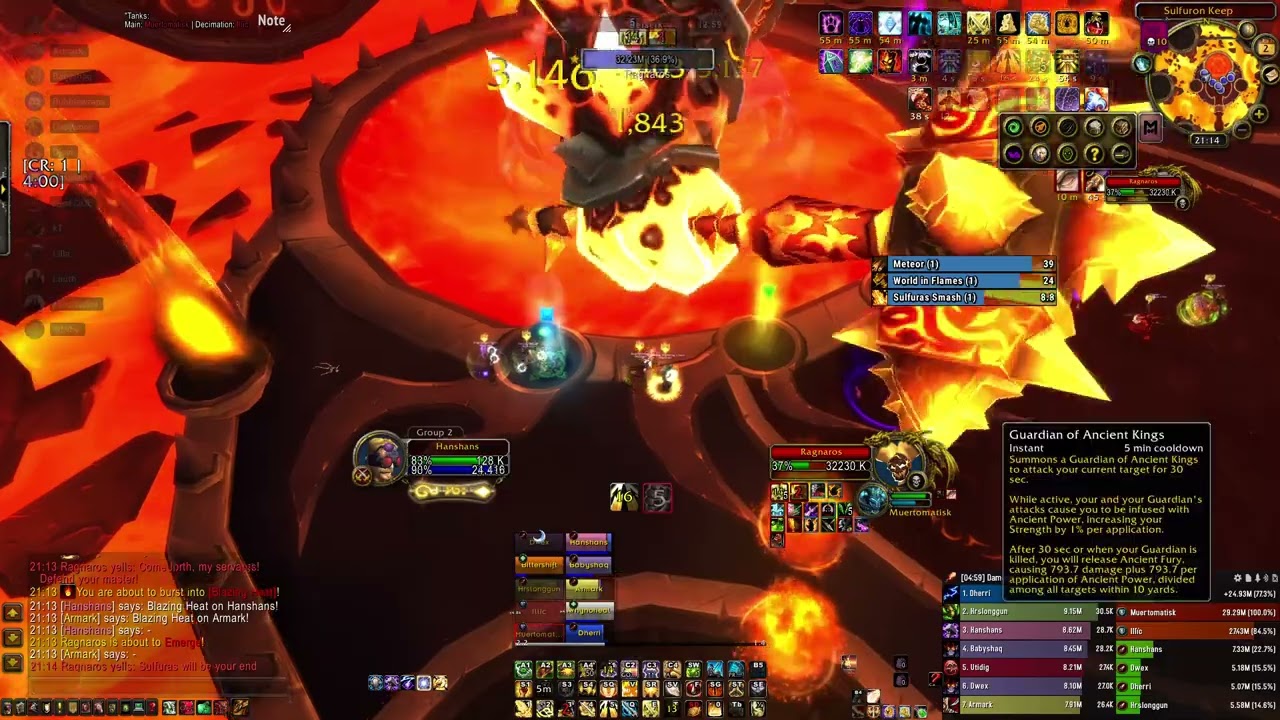 Ragnaros HC 10 man - Retribution Paladin POV - Cataclysm Classic