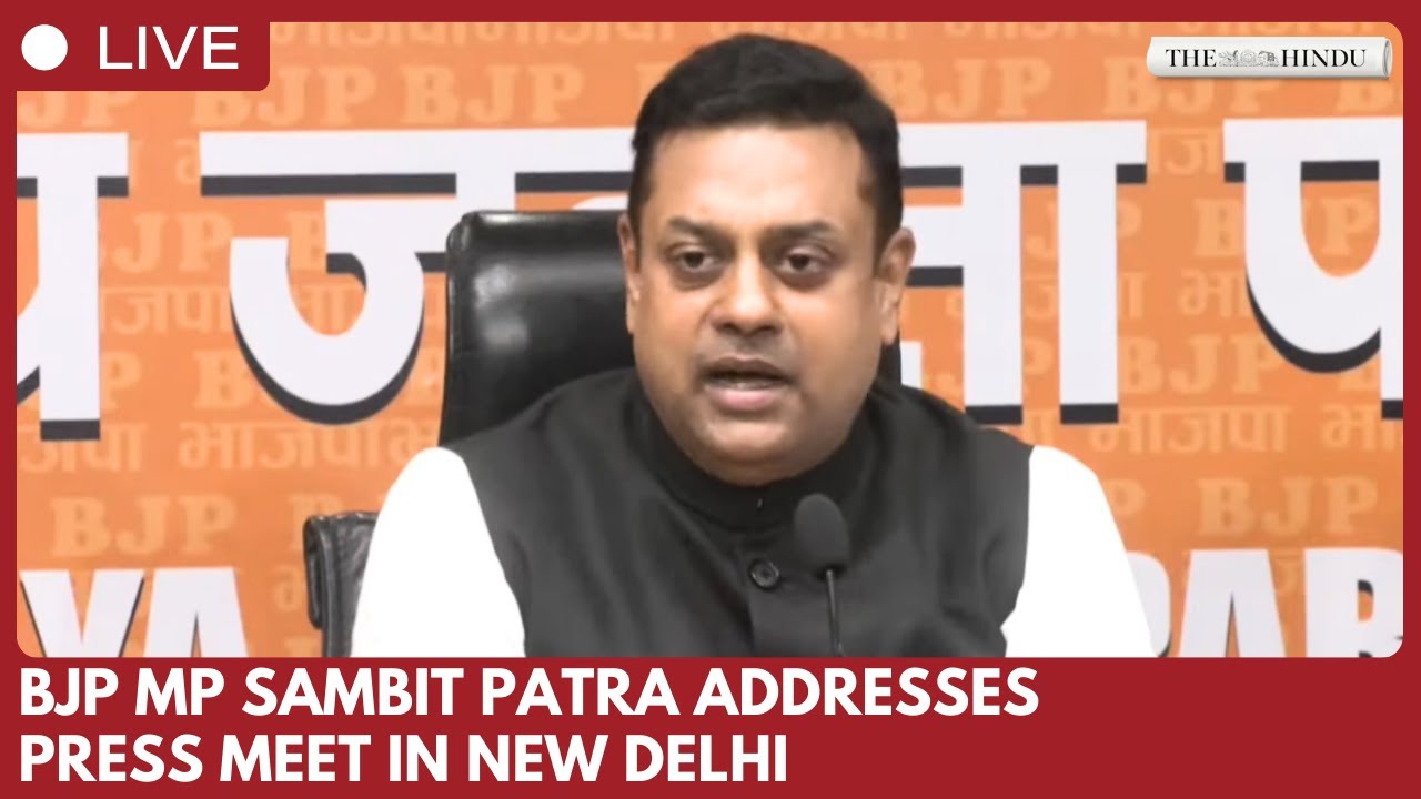 Sambit Patra addresses press meet on Congress, Gandhi family in New Delhi