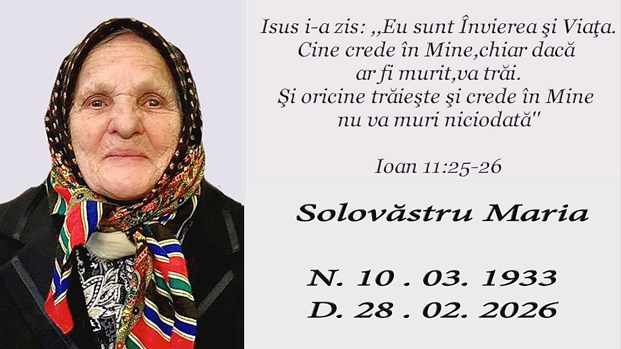 Priveghi Solovăstru Maria 02.03.2026 🕊️ 🖤🤍