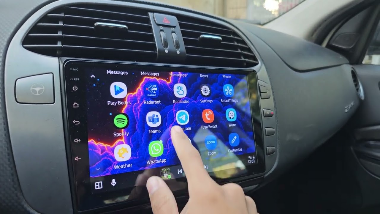 Multimídia E-Tech Fiat Bravo 9 polegadas Android Auto Apple Carplay