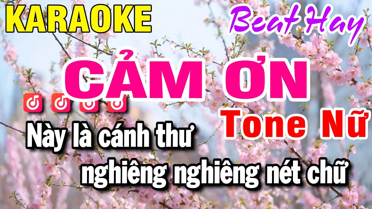 Karaoke Cảm Ơn Nhạc Sống Tone Nữ | Beat Hay Huỳnh L&ecirc;