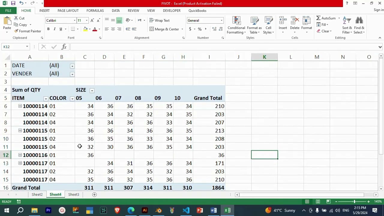 Excel #10  pivoit 2 (Report Summary) ERP