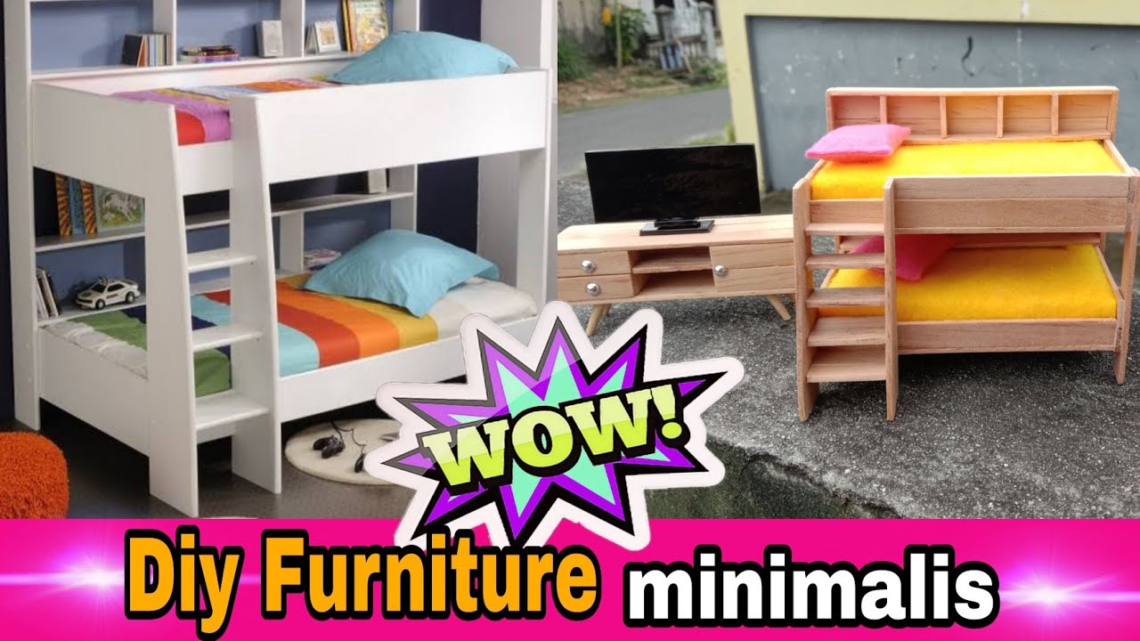 Diy miniatur tempat tidur dari stik eskrim || furniture mini