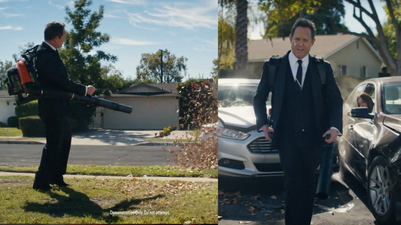 Реклама Allstate 2024 года: обзор рекламы воздуходувки для листьев. Dean Winters Mayhem