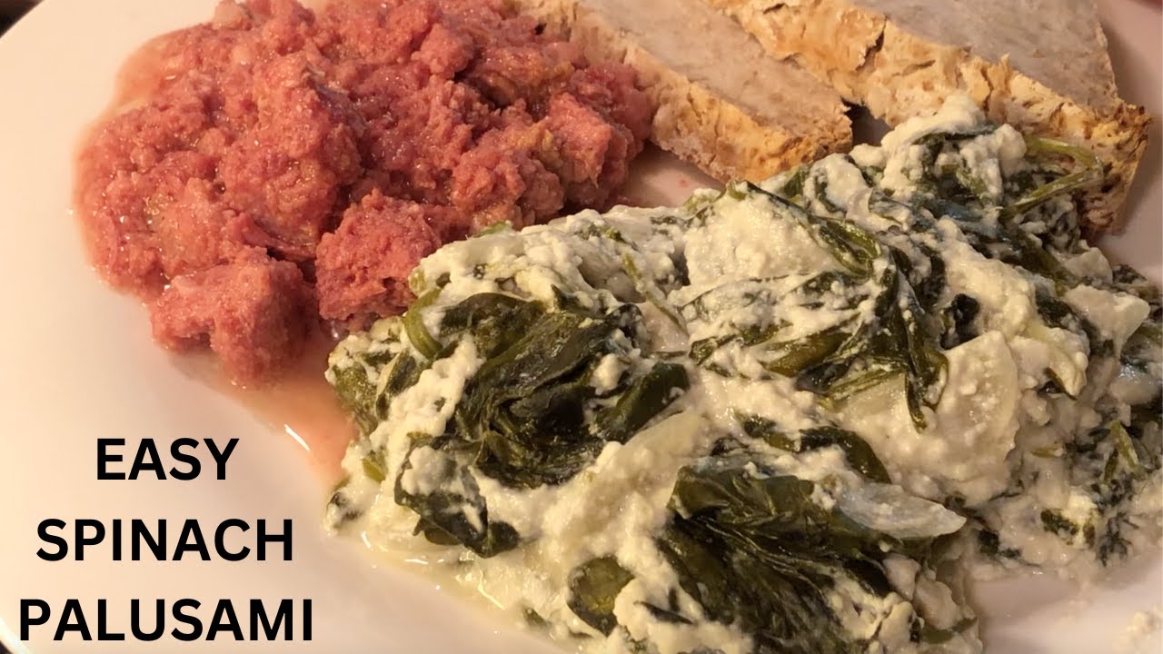 Spinach Palusami (Keto Friendly) Easy pan bake
