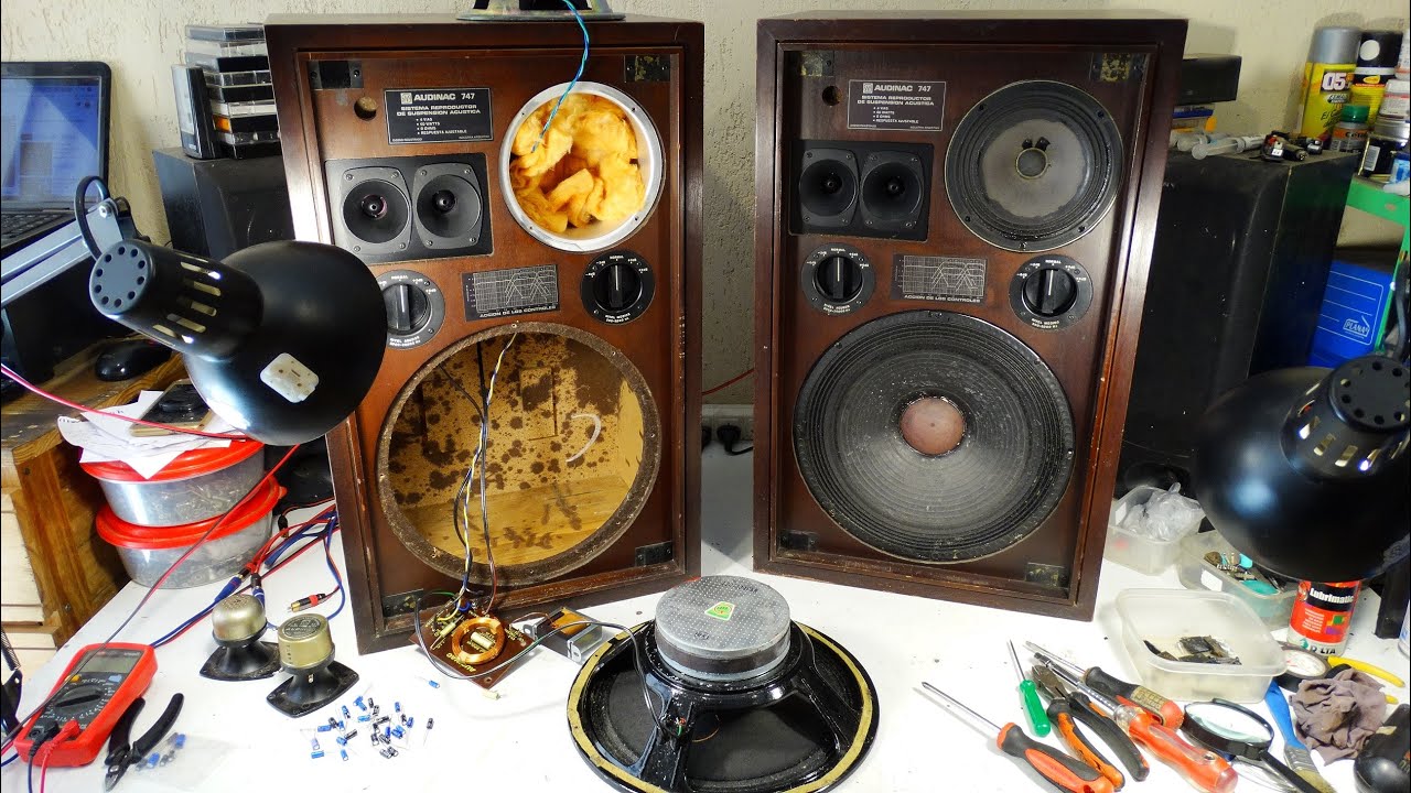 BAFLES SPEAKERS AUDINAC 747 ARGENTINA 1978 RESTAURACION P2/3