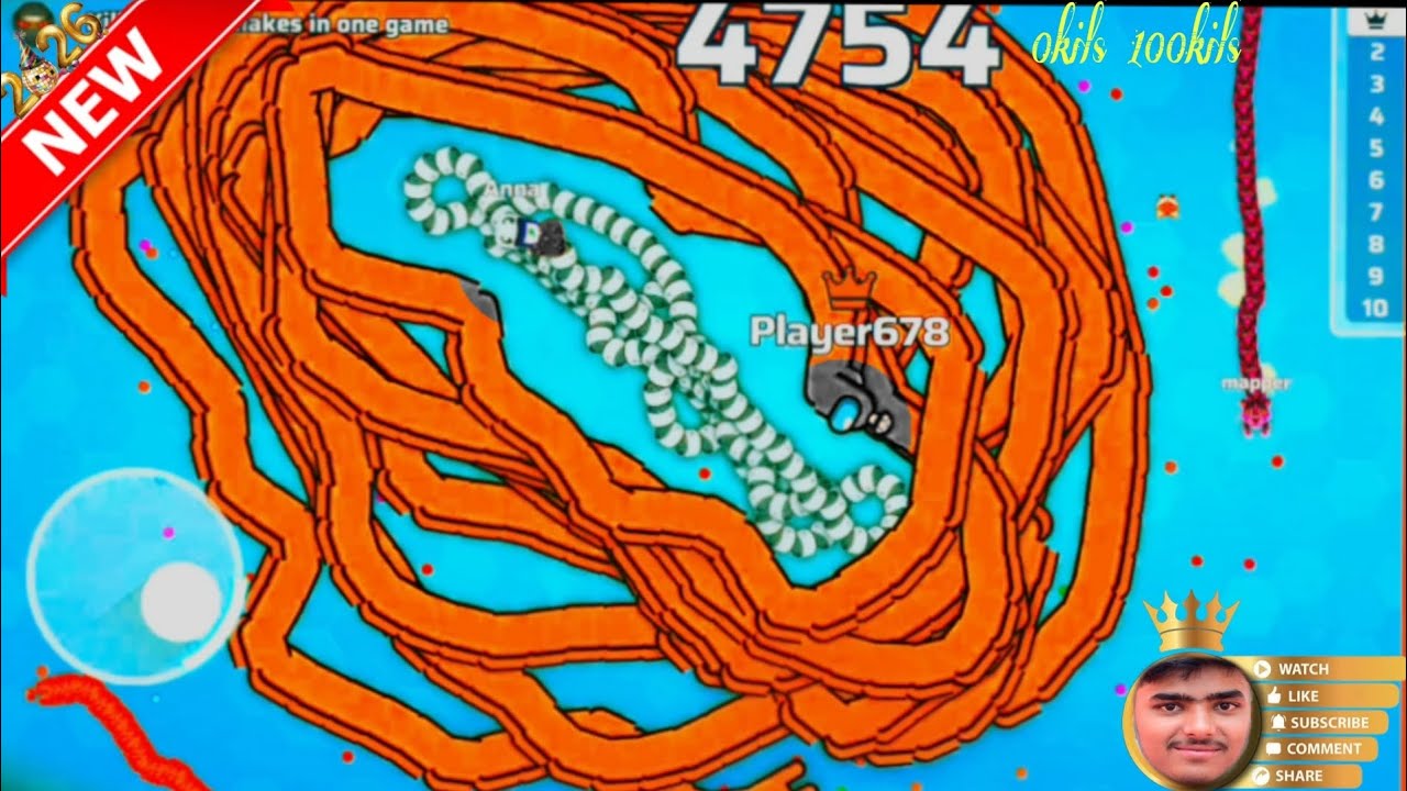 I am new world record achieve on snake io snake game2026 || the new best score this snakeio gameplay