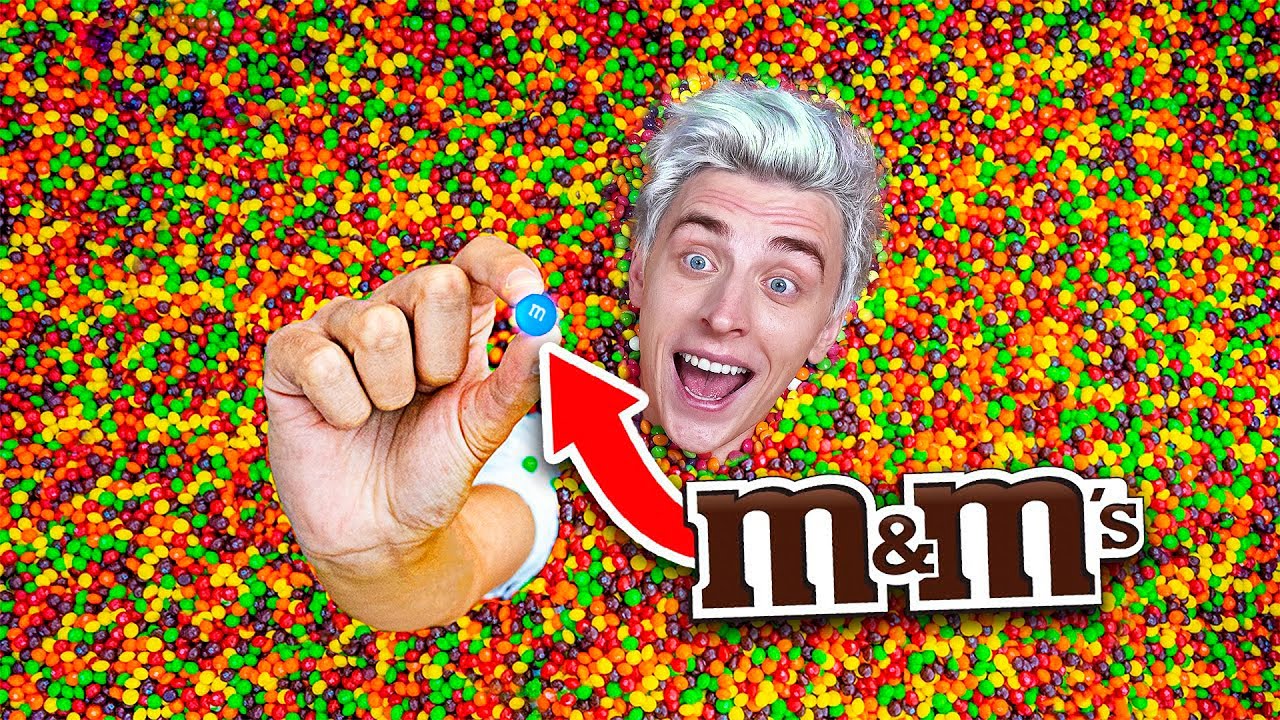 Кто Найдет M&M's в Бассейне Skittles, Получит 10,000$ - Челлендж