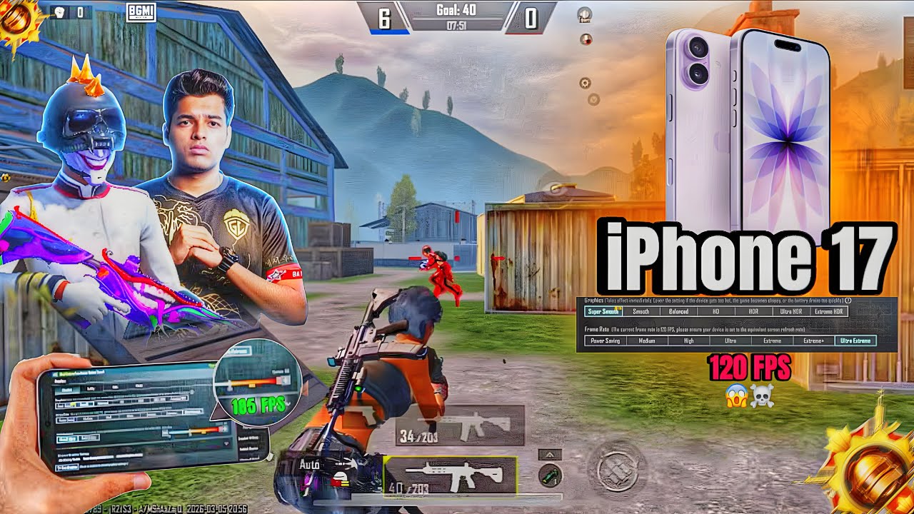 iPhone 17 New Update IOS 😱120 FPS ❤️ TDM 165 FPS ? ☠️ Challenge PUBG/BGMI Test 