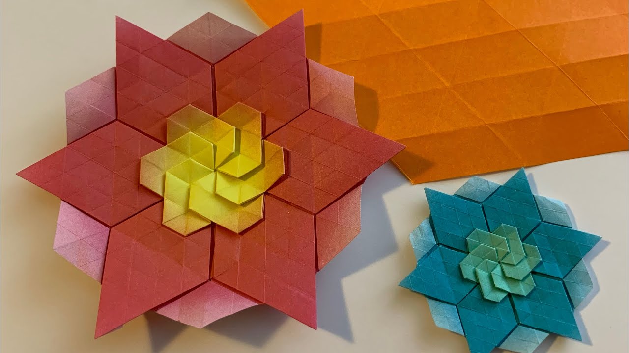 Origami tutorial: Spiral Flower Star