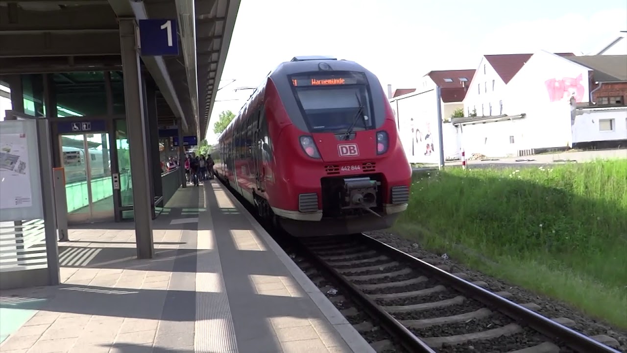 Rostock, Germany - Deutsche Bahn Regional Train Departing Rostock Hauptbahnhof (2018)