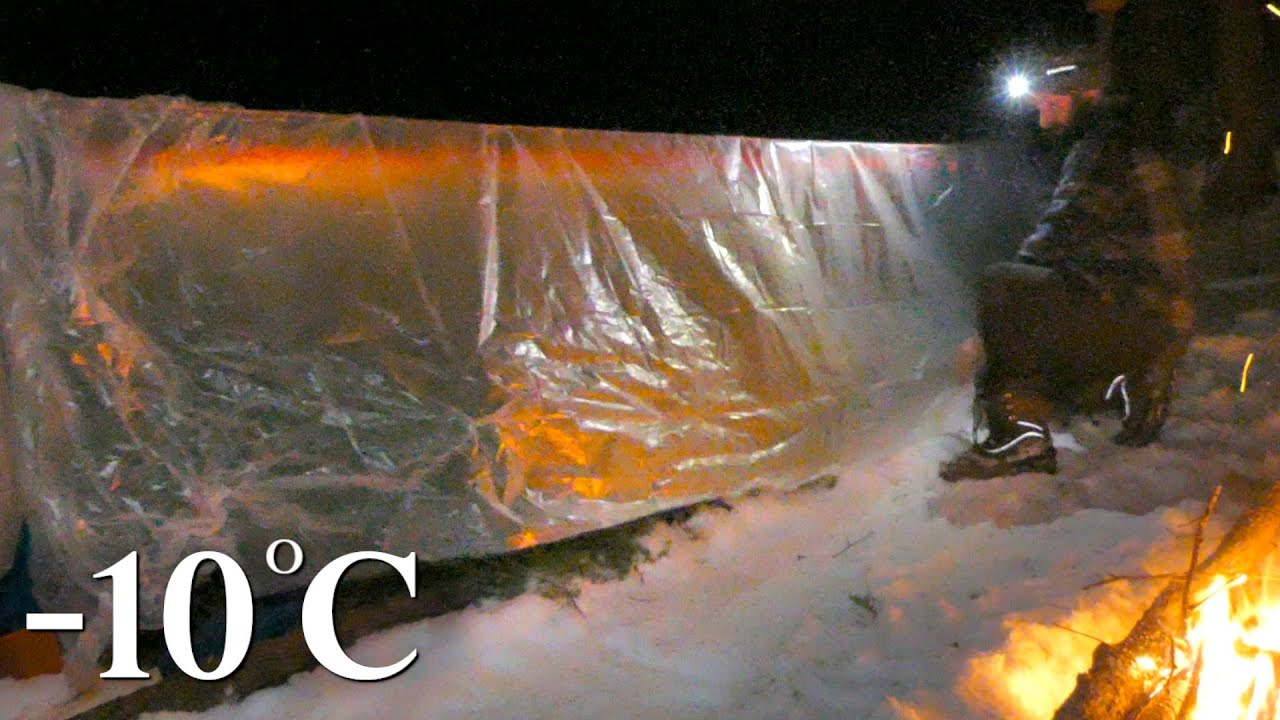 No Sleeping Bag - Winter Bushcraft Survival Super Shelter