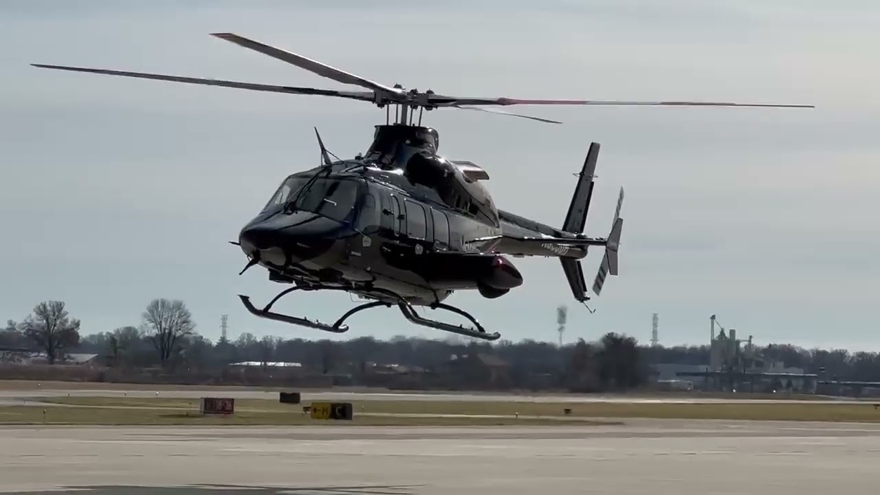 Black Bell 430 Helicopter inbound for landing