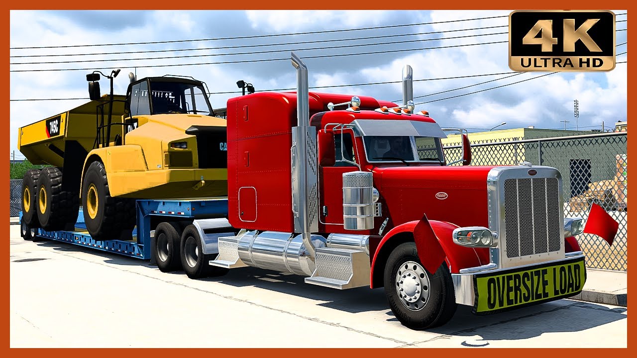Caterpillar 745C transported with Peterbilt 389 | American Truck Simulator Gameplay 